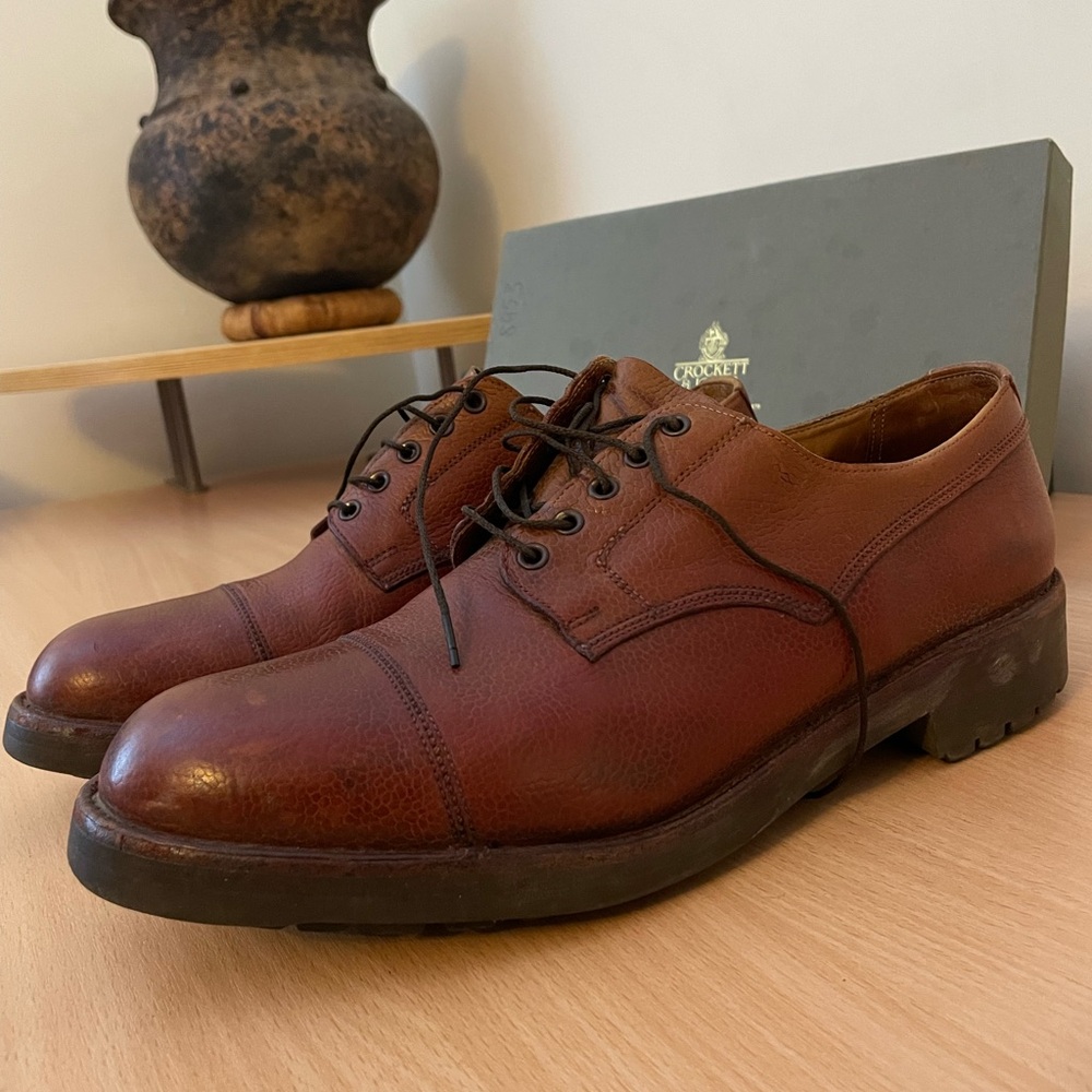 Crockett & Jones Veldt Brown Leather Derby Shoes Men's UK 9 1/2 F US 10 EU 44